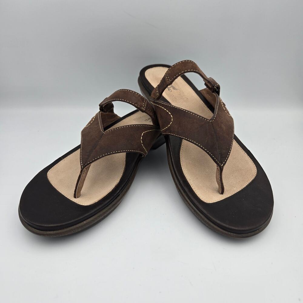 Dansko Brown Leather Sandals – Women’s 39 (US 8-8.5) Comfort Thong Flip‑Flops